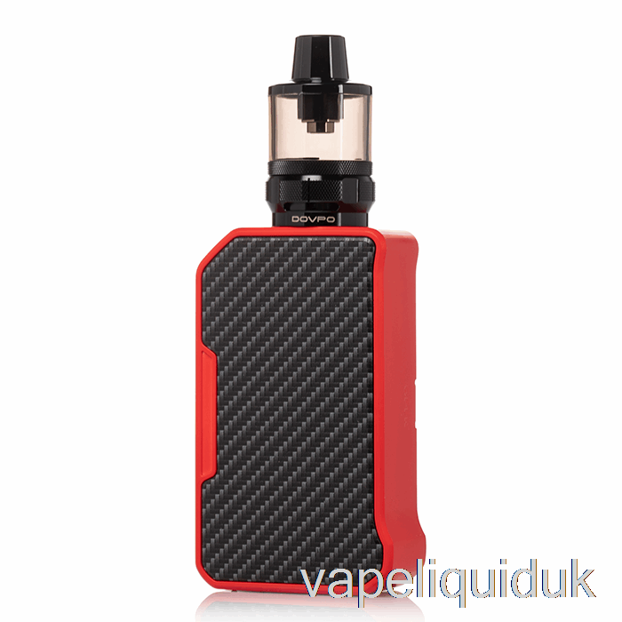 DOVPO MVP 220W Starter Kit Carbon Fiber Red Vape Liquid